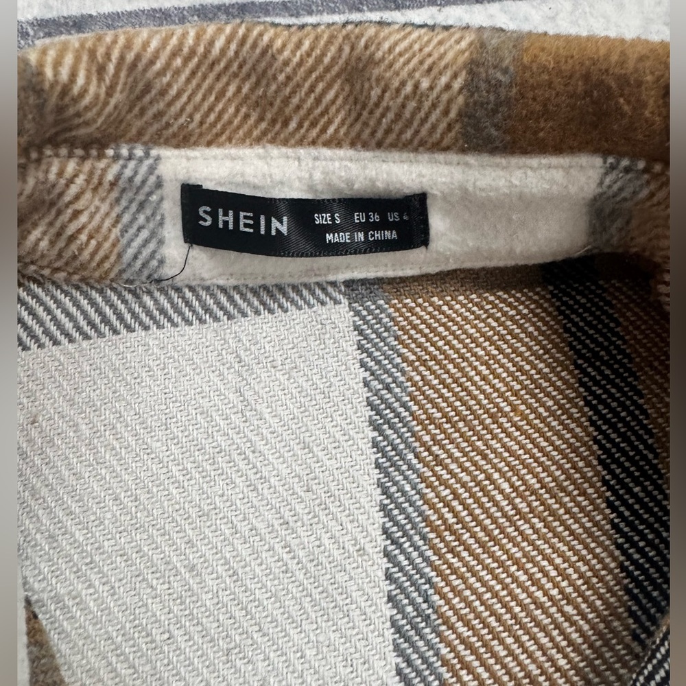 SHEIN Flannel Shacket sz S - Picture 2 of 7